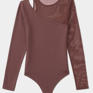 Abercrombie & Fitch Asymmetrical Bodysuit in Mauve